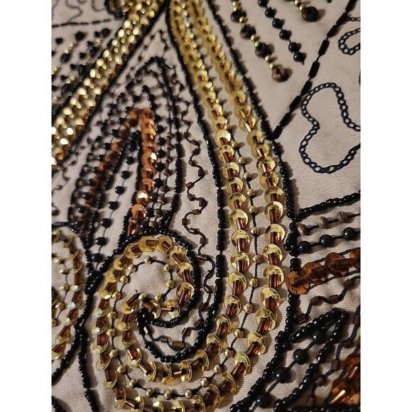 Basil Maude Hand Beaded Embellished A-line Skirt Sz 2 Boho Anthro Art To… - Picture 4 of 13